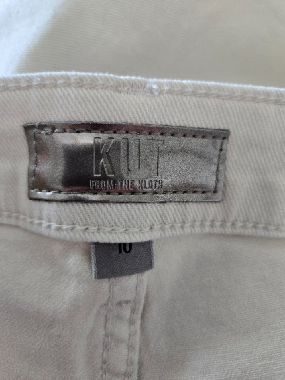 KUT from The KLOTH Ashley Slouchy Barrel Jeans High Rise Cream Size 10  NWT - Picture 10 of 11